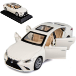 1/32 m&otilde;&otilde;tmetega Lexus LS500h mudelauto, tsingisulamist tagasit&otilde;mmatav m&auml;nguauto heli ja valgusega lastele poisile t&uuml;drukule kingitus 1/32-Size:16.2*5.8*4cm valge