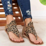 Pl&auml;tud Naistele Retro Gladiaator-sandaalid Sussid Naiste Lamedad Sandaalid Leopard-maokirjaga Suvekingad Suured Sandaalid 37