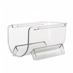 Virnastatav veinipudeli hoiustamisrest k&uuml;lmik Korraldaja l&auml;bipaistvast plastikust riiul