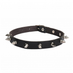 Must PU-nahast kaelakee naistele Meestele Cool Punk Gothic Spike Biker Choker PU-nahast kraega naastrehviga kivikaelakee