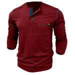 Meeste pikkade varrukatega Henley s&auml;rgid puuvillased pulloverid, v&auml;rvide sobivus kootud T-s&auml;rgi n&ouml;&ouml;bid &Uuml;markaelusega rinnataskuga topsid Stiilsed igap&auml;evased vabaaja meesteriided S valge