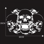 Skull Car Body Racing k&uuml;lgukse pika triibuga kleebised Auto vin&uuml;&uuml;lkleebis valge