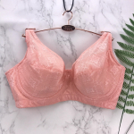 Pitsist alustraadist rinnahoidja, t&auml;ielikult katvad Push Up rinnahoidjad naistele Sexy Plus Size Brassiere Femme EF Cup 38F roosa