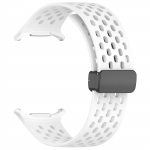 Pehme silikoonist magnetrihm Samsung Galaxy Watch 7 Ultra 47mm 47 jaoks, spordiaasa rihm, ilma vahedeta k&auml;ev&otilde;ru GALAXY 7 ULTRA 47MM jaoks Galaxy Watch 7 Ultra valge