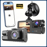 HD 1080P auto-DVR-kaamera 2/3 objektiiviga 2-tolline armatuurkaamera s&otilde;idusalvesti lainurk-&ouml;ise n&auml;gemisega G-sensori ahelaga salvestav auto esi- ja tagakaamera sees Dual lens must