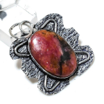 Rhodonite Gemstone Handmade 925 Sterling Silver Gift Jewelry Pendant 1.77 m2r86