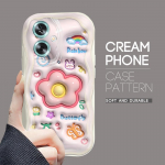 Armas koomiksimustriga kreemjas tekstuuriga korpus, lainelise servaga pehme silikoonkaanega telefoni&uuml;mbris OPPO Reno Realme jaoks Realme 11 4G puhas