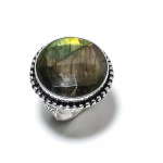 Natural Labradorite Gemstone Handmade 925 Sterling Silver Ring Size 8 g2y73