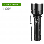 Sukeldumine 500M Sukeldumislamp XHP360 Professionaalne Sukeldumislamp Amfiibne Taskulamp Scuba Taskulamp Veealused Tuled A-Without battery