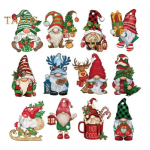 J&otilde;ulup&auml;kapiku puidust silt J&otilde;ulupuu n&auml;ota p&auml;kapikk rippuvad kaunistused armas multikas puidust ripats kodupeo kaunistamiseks 12pcs A