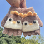 Lastele Viie s&otilde;rmega kindad Talvised Poisile Paksendatud Pools&otilde;rmega Labakindad T&uuml;drukutele Kootud Kindad Talvine Uus Multikas Soe Flip Kindad