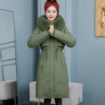 Talvine vabaaja naiste Slim Fit keskmise pikkusega kapuutsiga sulejope XXXL roheline