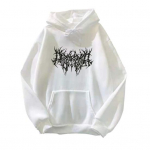 S&uuml;gistalvine unisex kapuuts Pingutuspael elastne mansett Thorn Print Paks fliis Patch Tasku lahtised pikad varrukad Pullover soe top XL must