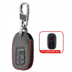 Uus nahast auto kaugjuhtimispuldi v&otilde;tme&uuml;mbrise kate Honda Civicu 11th 2022 5 nupuga kaitsme hoidiku puldi v&otilde;tmeta tarvikud must