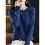 YYFS naiste mood vabaaja s&uuml;gis-talv &uuml;hev&auml;rviline tr&uuml;kitud pikkade varrukatega O-kaelusega topid naister&otilde;ivad villased kudumid kampsunid XL