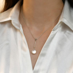 Naturaalne mageveep&auml;rl 925 Sterling H&otilde;bedane barokkne ripats kaelakee Mood Ehted Kingitused naistele 40cm valge