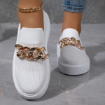 Uued 2024. aasta naiste kevadised mustad platvormkingad, naiste mokassiinid, libisevad paadikingad, metallketi disainer, vabaaja v&otilde;rgust oksfordid 38 valge