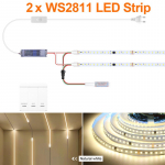 Nutikas adresseeritav piksliga LED-ribavalgusti 120LED/M 24V WS2811 voolava vee voolu j&auml;litav LED-valguslint ruumi treppide seinakaunistamiseks 10M-2PC