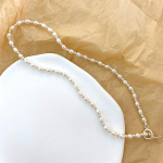 Korea stiilis naturaalne mageveep&auml;rl 925 h&otilde;bedane kaelakee pulmapeened naiste pulmaehted 40cm valge