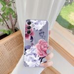 Lillepehme silikoon&uuml;mbris Xiaomi Redmi Note 13 Pro 13C Poco C65 Samsung A35 A55 M35 S24 Huawei Honor 200 iPhone kaamera kaitsev p&otilde;rutuskindel kate Samsung Galaxy S20 FE