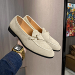 Moodsad Meeste Vabaajajalatsid Veisenahast Suede Ehtne Nahk Meeste Briti Stiilis Pandlaga Monk Loafers Meeste Slip-on V&auml;litingimustes S&otilde;itmiseks Lamedad 37 (US 5.5) beige