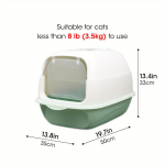 Suletud kassiliivakast, kaanega lemmiklooma tualett, kergesti puhastatav ja pritsmevastane, sobib v&auml;ikestele ja keskmise suurusega kassidele sinine