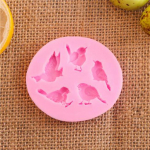 &Scaron;okolaadiseebivormi k&uuml;psetuskoogi kaunistamise t&ouml;&ouml;riist DIY 3D 5 Birds silikoonist koogivormid roosa