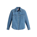 Levis &uuml;hev&auml;rviline lai l&otilde;ikega &uuml;he n&ouml;&ouml;biga ruudukujulise kaelusega teksasest pikkade varrukatega s&auml;rk Naiste s&auml;rgid Hele-sinine 86832-0018 M