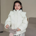 Uued talvised lasteriided Korea stiilis poistele ja t&uuml;drukutele l&uuml;hike pehme paksendatud puhvis jope laste sulejope 110cm valge