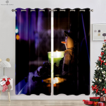 H&auml;id j&otilde;ule lumememme pall 3D-prinditud kardin magamistuba restoran festivalipidu kaunistus kardin kingitus 2 tk W50xH130(CM)x2PCS&Rod pocket gray