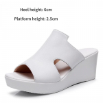 Moodsad platvormsussid Naiste paksud suvekingad ehtsast nahast sandaalid, valged 2024. aasta naiste kiilud sandaalid t&auml;navastiilis naiste liugused 36