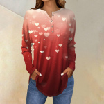 Naiste mood vaba n&ouml;&ouml;pkrae tr&uuml;kiga pikkade varrukatega T-s&auml;rk topid pullover XL vereoranž
