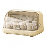 Lutipudelite kuivatusrest koos kaanega 360-kraadise tihendiga k&ouml;&ouml;gikapi organiseerija klappide pudelihoidja valge