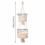 Makramee seinarippuv korv hoiukorv dekoratsioon k&ouml;iest punumine lillepott taime riidepuu v&otilde;rkkiik korraldaja boheemlaslik kodu dekoratsioon