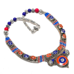 Lapis Lazuli, Coral Gemstone Handmade Jewelry Necklace 18 i8m39