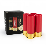 4 tk/komplekt Must/Punane Kolju Mustriga Plastikust Shotiklaasid 45ml/1.5oz 12GA V&auml;ikesed Padrunikujulised Shotiklaasid Pulmapeoks Baaritarvikud Kingitus