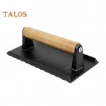 Lihapress grillimiseks &uuml;mmargune malmist peekonipress Ristk&uuml;lik Burgeripress puidust k&auml;epidemega puidust k&auml;epidemega Square