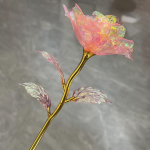 24K Gold Rose koos kinkekarbiga: Helendav kuldfooliumiga kullatud roos Hiina s&otilde;brap&auml;evaks null roosa