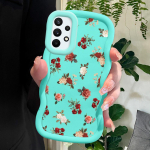 V&auml;rvitud mustriga Big Wave Edge pehmest silikoonmaterjalist Macaron telefoni&uuml;mbris, p&otilde;rutuskindel kaitsev kummist korpus Samsung Xiaomi Poco Redmi jaoks Samsung S25 5G valge