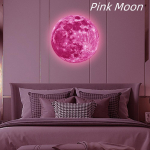 Loominguline esteetika 3D kodu PVC helendav kuu seinakleebis helendav fluorestseeruv kleebis lastetoa kleebis tapeet 20cm sinine