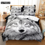 Hundi Voodipesu Komplekt Tekikoti Komplekt 3D Voodipesu Digitaalne Tr&uuml;kk Voodipesu Kuninganna Suuruses Voodipesu Komplekt Moodne Disain EU single(135x200cm)&set gray