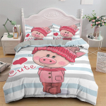 Roosa P&otilde;rsas Tekikott Multifilm P&otilde;rsas Muster Voodipesu Kawaii Loom S&uuml;dametega Lilleline Tr&uuml;kk Tekikott Laste Poiste Toa Dekoratsioon 135x200cm 2pcs