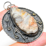 Desert Rose Druzy Handmade 925 Sterling Silver Gift Pendant 2.48 r8d85