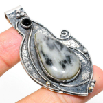 Ocean Fume Agate, Spinel 925 Sterling Silver Jewelry Pendant 2.56 d4o23