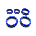 5Pcs Aluminum Car Air Conditioner Switches Button Knob Trim Cover Volume Knob Protections Rings Accessories used for Vehicles sinine