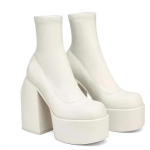 Disaineri pahkluusaapad naistele Br&auml;nd Woman Heels Platvorm Paks Sinised Cowboy Saapad &Uuml;hev&auml;rvilised PU Naiste Kingad Uued Seksikad 10cm K&otilde;rged Kontsad 35 black