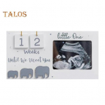 Beebi sonogrammi pildiraam puidust ultraheli pildiraam koos rasedusn&auml;dalate loenduriga verstaposti j&auml;lgija raam sugu paljastav kingitus rasedatele naistele hall