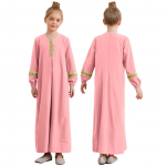 T&uuml;drukute moslemikleit, palve Abaya riided, lahtised Kaftani kleit, pikkade varrukatega maksikleit Eid Ramadani temaatilise peo maskeraadi jaoks 5-6 Years must