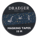 Masking Tape - Draeger Paris - Constellations - 10 M - Bleu avec d&eacute;tails dor&eacute;s - Adh&eacute;sif d&eacute;coratif
