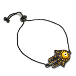 Natural Yellow Evil Eye, Citrine Gemstone 925 Sterling Silver Bracelet 7-8 n2n80